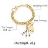 Bangle 316L Stainless Steel New Fashion Fine Jewelry The Hand Of God Pearl OT Shape Buckle Charm Thick Chain Bracelets For Women
