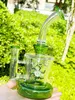 8.7Inch Glass Bong Windmill Spin Recycler Percolator Tungt tjockt vattenrör Pyrex Hosah Reting Pipes Dab Rig Shisha med 14 mm tobakskål