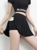 Skirts Skorts Sports Tennis Short Skirt Womens Summer Speed Dry Anti Shining High Waist Skirt Training Running Fitness Yoga Skirt d240508