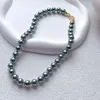 Collares colgantes de 10 mm Fashion Vintage Gray Pearl Pearl Pearl