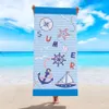Navi anchor asciugamano da spiaggia in 3D strisce stampate in barca in microfibra acqua morbida che assorbono traspirante per bambini adulti asciugamano da bagno 240508