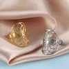 Anneaux de mariage Fleur de la vie Sacrée Géométrie Bague en acier inoxydable Gold Couleur Rings Ajustement pour femmes Bijoux amulettes Mothers Fay Gift