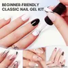 Nail Gel Makartt Black White Polish Kit Holographic Set Soak Off UV LED Varnish Manicure Art Q240507