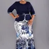 2XL-6XL Christmas Two Piece Set Tops and Long Skirt African Clothes for Women Plus Size Clothing Dashiki Robe Femme Party Suit 240508