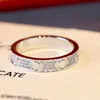 Дизайнер роскоши Shine Full Diamond Vint Ring Женщины мужчины высококачественная нержавеющая сталь бриллиантовая пара