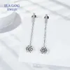 Stud Fashion Earrings 925 Silver D 0.5CT Mosilicon Laboratory Diamond Womens Wedding Jewelry Q240507