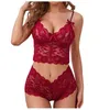 Femme sexy ensemble sexy lingerie perspective sexy dentelle ajustement de coffre enveloppe à trois points Fun 240422