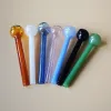 Hot Selling Colorful Tube Pipe 4 tum Pyrex Glass Oil Burner Pipes Small Spoon Handpipe Tobaksröktillbehör ZZ