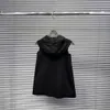 hoodie girls dress girl skirt Kid designer clothes girl's hoodies Lapel sleeveless Latest design summer hooded fasion dresses luxury brand Triangle logo black