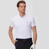 Męskie T-shirty Mężczyźni High-end krótko-lamowe T-shirt elastyczne szybkie suszące oddychające sportowe koszulę letnią odzież Polo Tops Y240506