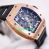 RM Luxury Uhren Mechanische Uhrenmühlen RM010 Herren Watch Rose Gold Hohlwahl Automatisch Mechanical Swiss berühmte Uhr Luxus Freizeit Uhre Wat ST5I
