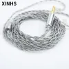 Earphones 4 Cores Graphene Alloy Sier Plated Wire Mmcx 0.78mm 2 Pin Replacement Headphones Cable Audio Upgrade Cable