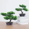 Dekorative Blumen kreative künstliche Kiefernpflanzen Bonsai Realistischer handgefertigter Orangenbaum mit Blumenpot Einfacher Zuhause Dekoration