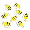 10pcs Creative Bienen Waben Design Emaille Charms Ohrringe Halskette Schlüsselbund Legierung Anhänger DIY Ornamente Insektenzubehör 240507