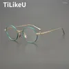 Zonnebrillen frames luxe bedrijf pure titanium bril met frame Japan hand retro ronde brillen mannen vrouwen lezen bijziendheid optisch