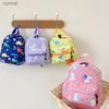 Backpacks Childrens Backpack Cartoon Dinosaur Pattern Childrens Backpack Cute Kindergarten Boy and Girl Sac imperméable WX