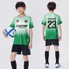 Jerseys Custom Boys voetbaljersey set LD Soccer Sports Uniforms Kids Football Sportswear Kits Vest LDrens voetbalpak Kleding H240508