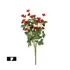 Kwiaty dekoracyjne mini róże długie gałąź jedwabny sztuczny do dekoracji stolika handlowego po rekwizycie