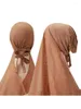 Abbigliamento etnico chiffon hijab con berretto attaccato alla sciarpa di moda musulmana per donne head islamica sacredwwrap bonnets women women