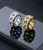 HIPHOP BILANCES LUXEUR LURXE EXQUISE GOLD SIGHT PLATED CUPER CLUSTER RINGS Quality Quality Zircon Finger Rin1404047