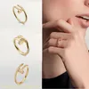 925 sterling sier anneaux nouveaux bijoux de fête pour femmes charme de conception de ongles géométriques couple amour ring fi de luxe cadeau dames man ring 50tl #