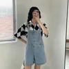 Le tute da donna Rompers Blue Denim Shorts Fe 2024 Shorts a gamba larga estate Shorts coreano per le donne streetwear D240507