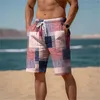 Мужские шорты 2024 летние гавайские пляжные шорты праздничные отдых красочная простая спортивная одежда быстрое сухое ледяные шорты гавайский купальник Y240507