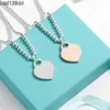 Pendant Necklaces T Home Precision Edition Sterling Silver Rose Gold Heart Shaped Silver Beads Round Beads Necklace with High Level Sense of Design for the Small