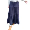 Röcke Amerikanische Retro -Trübelt mit fließenden fehlenden, festen Farben Sommer Frauen langen Rock für Streetwear -Ästhetikkleidung ausgestattet