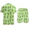 Męskie dresy green żaby miłośnicy Zestawy Zestawy dla zwierząt swobodne spodenki koszulki plażowe Set Summer Funny Printed Suit Krótkie rękawie