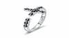 Уникальные европейские женщины 925 серебряный серебряный черный кольцо CZ Open Finger For Girls Gifts53537673094444