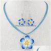 Oorbellen ketting mode zoete en rijke bloemen was touw temperament set drop levering sieraden sets dhgql