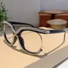 Солнцезащитные очки винтажная мода негабаритная сова алмазные оптические очки рамки женщины для женских очков Tren Luxury Brand Designer Retro Eyewear J240508