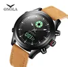 Marca Onola Men Militar Leather Digital Watch Black Uhr Ponteiro LED Watch Horloge 3ATM Watersopert Montre Sports Watches com Gift8048704