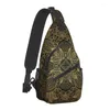 Sac à dos Mandala Gold Paisley Style Sling coffre crossbody Sac Men Men décontracté vintage orné floral épaule pour le vélo de camping