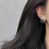 Boucles d'oreilles araignées STALT Silver adaptées aux femmes Design unique Pundon Punk Personnalité Femme Small Black Enemel Fashion Bijoux Q240507