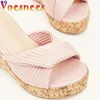 Slippers Fashion Transparent Band Summer Sandales Sandales Sexe Sexy Cendages Girls High Heels Plus taille Pink Outdoors Chaussures