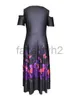 Casual jurken Designer jurk korte mouwen op schouder oversized paarse bedrukte jurk voor dames plus size jurken