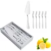 Forks 5pcs Cake Server Définir un couteau en acier inoxydable et une coupe de fourche pour la fête d'anniversaire de mariage