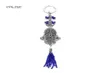 Keychains Evil Eye Fashion Jewelry Chain Chain Wall suspendu Blue Amulet Kabbalah Hand Fatima Glass Ring17682812