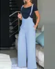Designer de combinaison minimaliste créatrice 2024 Été mignon pantalon de lanternes en polyester féminin