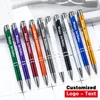 10-100PCSLOT Высококачественный черный ролик металлический шариковая ручка 1,0 мм подарочные ручки бесплатно на заказ 240507