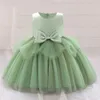 Robes de baptême Robe d'anniversaire bébé fille 12 ans nouveau-né baptiste rose vert élégant de Noël pour enfants Q240507