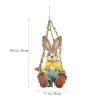 Miniatures Pâle Paille Bunny Lovely Cute Swing Rabbit suspendu Pendre tissé Décor Home Livre Accessoires Accessoires Kids Gift