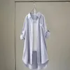 Blouses pour femmes chemises patch mode poche mi-longueur simple couleur unie solide