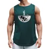 Los astronautas de las camisetas sin mangas para hombres aprecian el ambiente lunar Funny Funny Mens Sports Tank Tops Summer Running Vest Vest Gym Gym Singlest Y240507