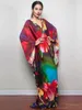 Imprimer maxi robe batwing manche tunique printemps / automne plage décontractée plus taille femme plagewear kaftan sarongs