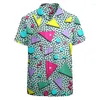 Herren lässige Hemden Sommer Holiday Lapel Camisa Frucht 3D -Druck Harajuku Hawaiian Fashion Unisex Kleidung Strand Kurzarm Blusen Tops