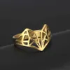 Bröllopsringar Skyrim Origami Fox Ring Rostfritt stål Casual Resizable Finger Rings smycken Bröllop Band Jubileumsgåva för kvinnor