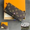 2023 M60697 Emilie Long Cardholder Wallet Bag 4 신용 슬롯 명품 디자이너 지갑 클래식 지갑 카드 홀더 패션 키 파우치 여성 키 체인 코인 지갑 가방